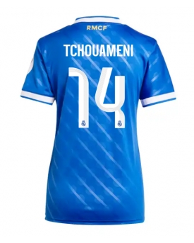 Billige Fotballdrakt Real Madrid Aurelien Tchouameni #14 Replika Tredjedrakt Dame 2025-26 Kortermet Billige Fotballdrakt Real Madrid Aurelien Tchouameni #14 Replika Tredjedrakt Dame 2025-26 Kortermet